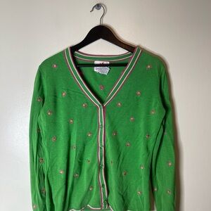 Quacker Factory Bees Cardigan Sweater Lightweight Size Small